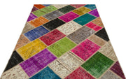 Iskece Bej Patchwork Yün El Dokuma Halısı 160 x 230 Apex Unique
