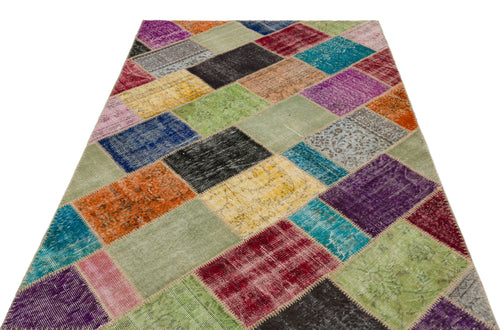 Iskece Bej Patchwork Yün El Dokuma Halısı 160 x 230 Apex Unique