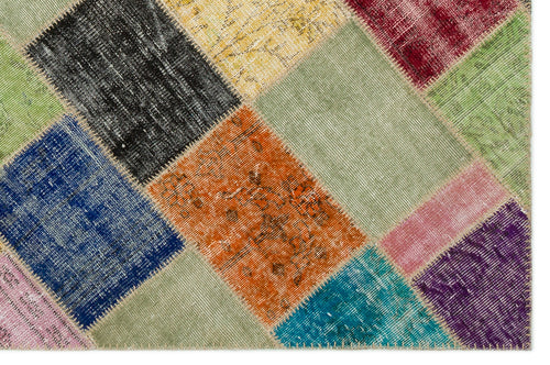 Iskece Bej Patchwork Yün El Dokuma Halısı 160 x 230 Apex Unique