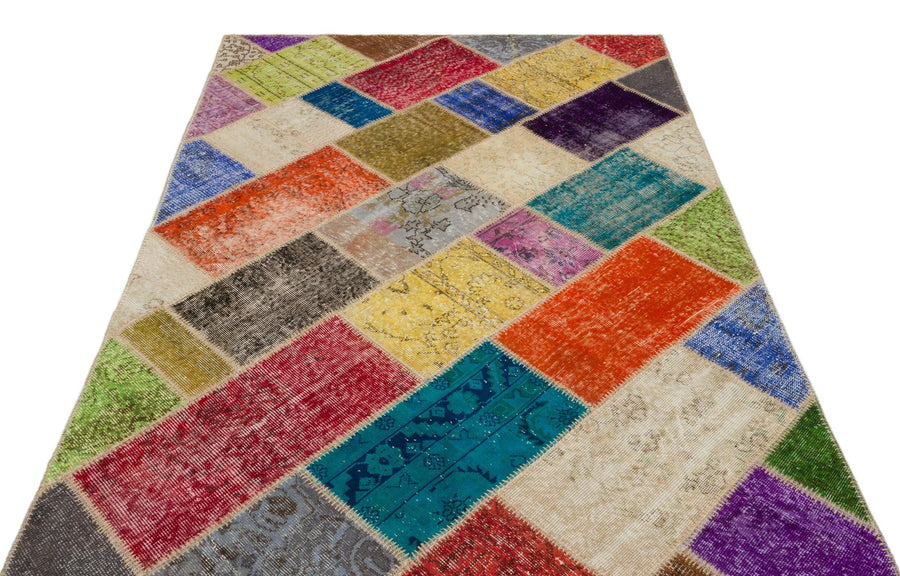 Bej Anadolu Eskitme Geometrik Yün Halı 160x230 - Özel Seri