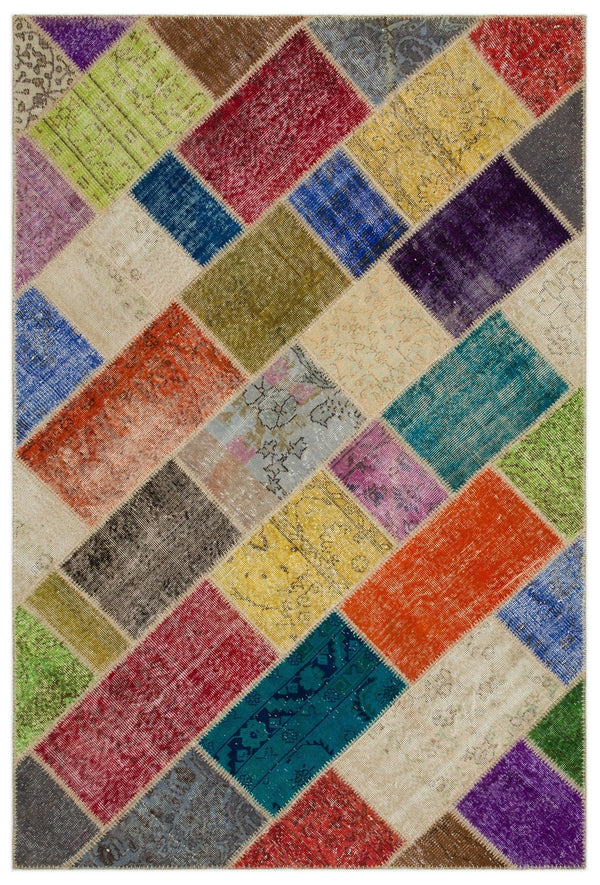 Bej Anadolu Eskitme Geometrik Yün Halı 160x230 - Özel Seri