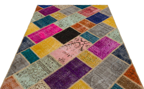 Iskece Bej Patchwork Yün El Dokuma Halısı 160 x 230 Apex Unique