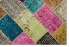 Iskece Bej Patchwork Yün El Dokuma Halısı 160 x 230 Apex Unique