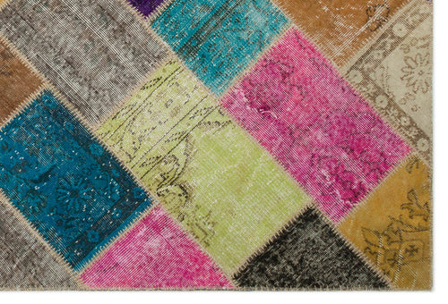 Iskece Bej Patchwork Yün El Dokuma Halısı 160 x 230 Apex Unique