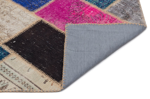 Iskece Bej Patchwork Yün El Dokuma Halısı 160 x 230 Apex Unique