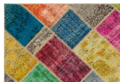 Iskece Bej Patchwork Yün El Dokuma Halısı 160 x 230 Apex Unique