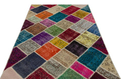 Iskece Bej Patchwork Yün El Dokuma Halısı 160 x 230 Apex Unique