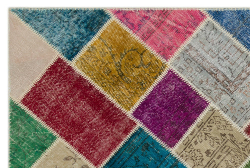 Iskece Bej Patchwork Yün El Dokuma Halısı 160 x 230 Apex Unique