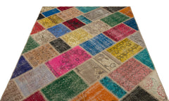 Iskece Bej Patchwork Yün El Dokuma Halısı 160 x 230 Apex Unique