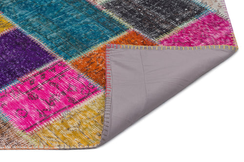 Iskece Bej Patchwork Yün El Dokuma Halısı 160 x 230 Apex Unique