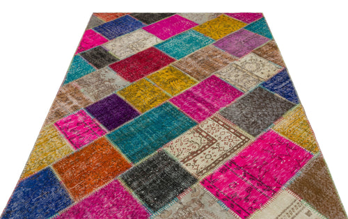 Iskece Bej Patchwork Yün El Dokuma Halısı 160 x 230 Apex Unique