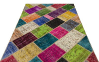 Colorful Geometric Hand-Knotted Wool Rug 160x230 cm (5'3" x 7'7")