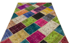 Iskece Bej Patchwork Yün El Dokuma Halısı 160 x 230 Apex Unique