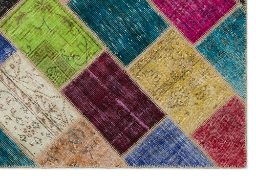 Iskece Bej Patchwork Yün El Dokuma Halısı 160 x 230 Apex Unique