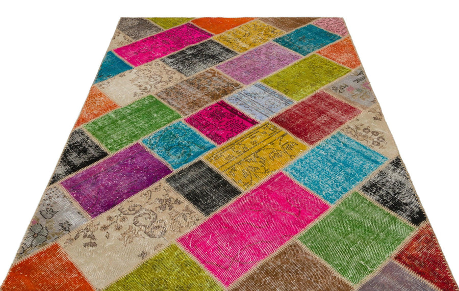 Bej Modern Vintage Yün Halı 160x230