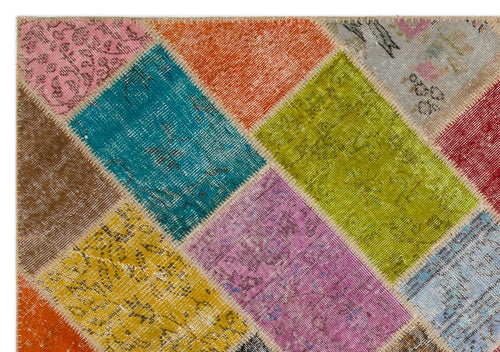 Iskece Bej Patchwork Yün El Dokuma Halısı 160 x 230 Apex Unique