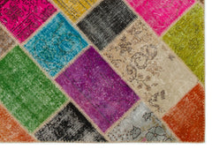 Iskece Bej Patchwork Yün El Dokuma Halısı 160 x 230 Apex Unique