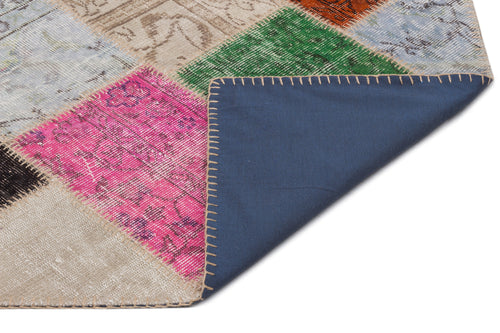 Iskece Bej Patchwork Yün El Dokuma Halısı 160 x 230 Apex Unique