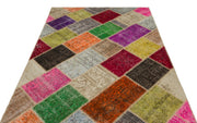Iskece Bej Patchwork Yün El Dokuma Halısı 160 x 230 Apex Unique