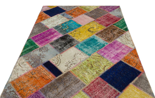 Iskece Bej Patchwork Yün El Dokuma Halısı 160 x 230 Apex Unique