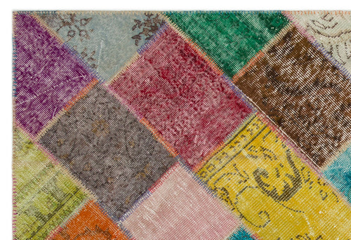 Iskece Bej Patchwork Yün El Dokuma Halısı 160 x 230 Apex Unique