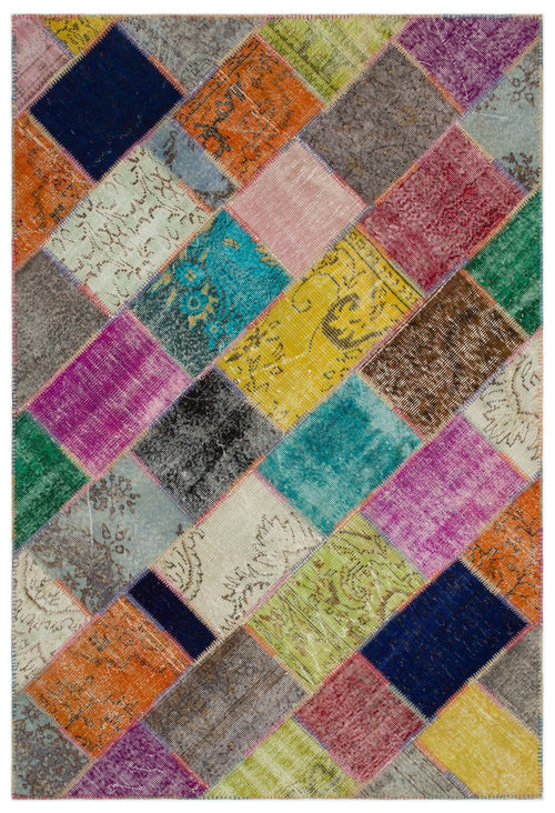 Iskece Bej Patchwork Yün El Dokuma Halısı 160 x 230 Apex Unique