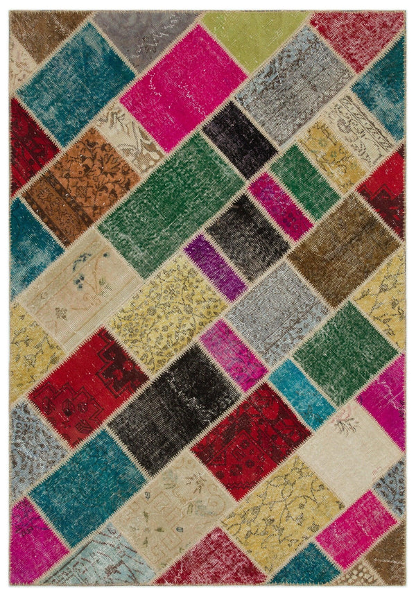 Bej Modern Vintage Yün Halı 160x230