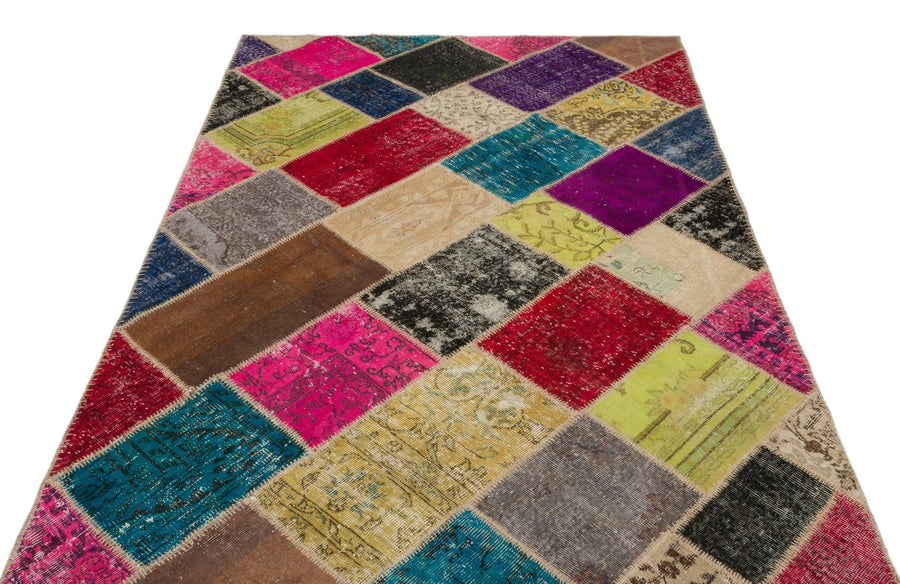 Bej Modern Vintage Yün Halı 160x230