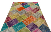 Iskece Bej Patchwork Yün El Dokuma Halısı 160 x 230 Apex Unique