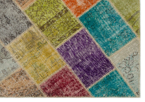 Iskece Bej Patchwork Yün El Dokuma Halısı 160 x 230 Apex Unique