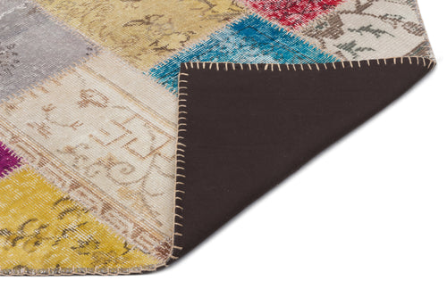 Iskece Bej Patchwork Yün El Dokuma Halısı 160 x 230 Apex Unique