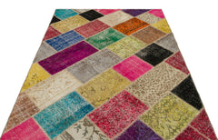 Iskece Bej Patchwork Yün El Dokuma Halısı 160 x 230 Apex Unique