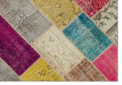 Iskece Bej Patchwork Yün El Dokuma Halısı 160 x 230 Apex Unique