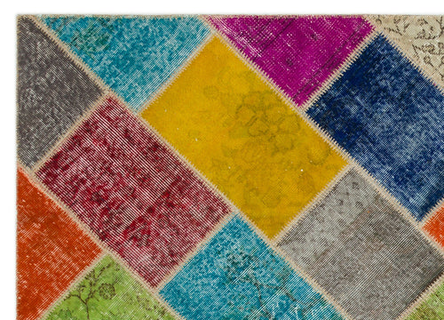 Iskece Bej Patchwork Yün El Dokuma Halısı 160 x 230 Apex Unique