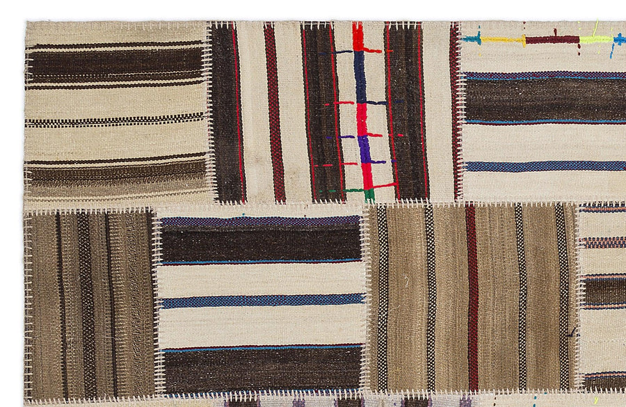 Bej El Dokuma Halı, Geometrik Desenli Yün 160x230 cm 2209 – Koridor kullanımı