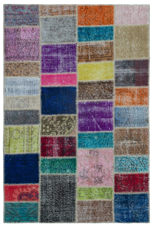 Iskece Bej Patchwork Yün El Dokuma Halısı 120 x 180 Apex Unique