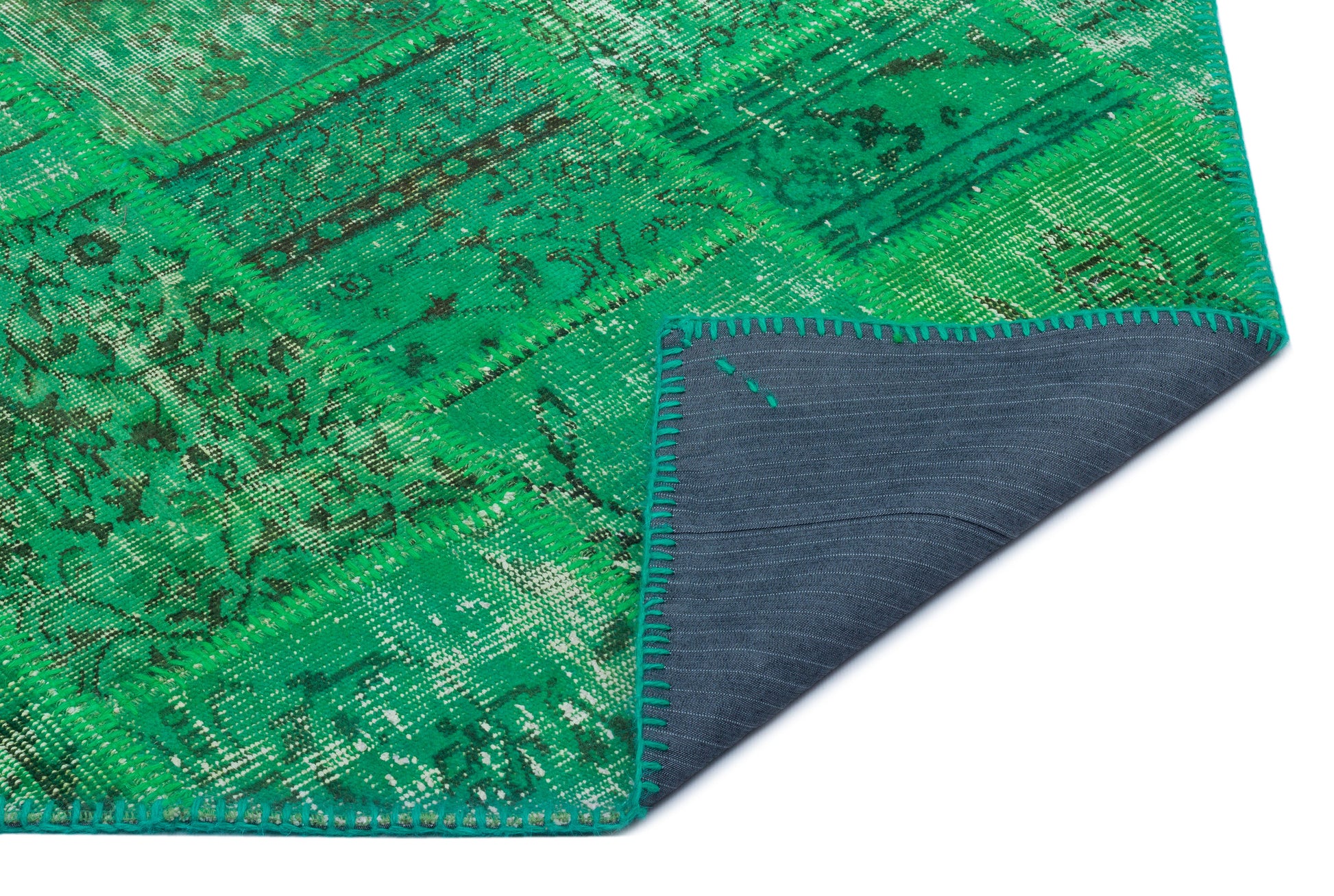 Iskece Yeşil Eskitme Yün El Dokuma Halısı 120 x 180 Apex Unique