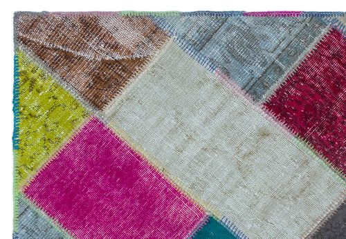 Iskece Bej Patchwork Yün El Dokuma Halısı 120 x 180 Apex Unique