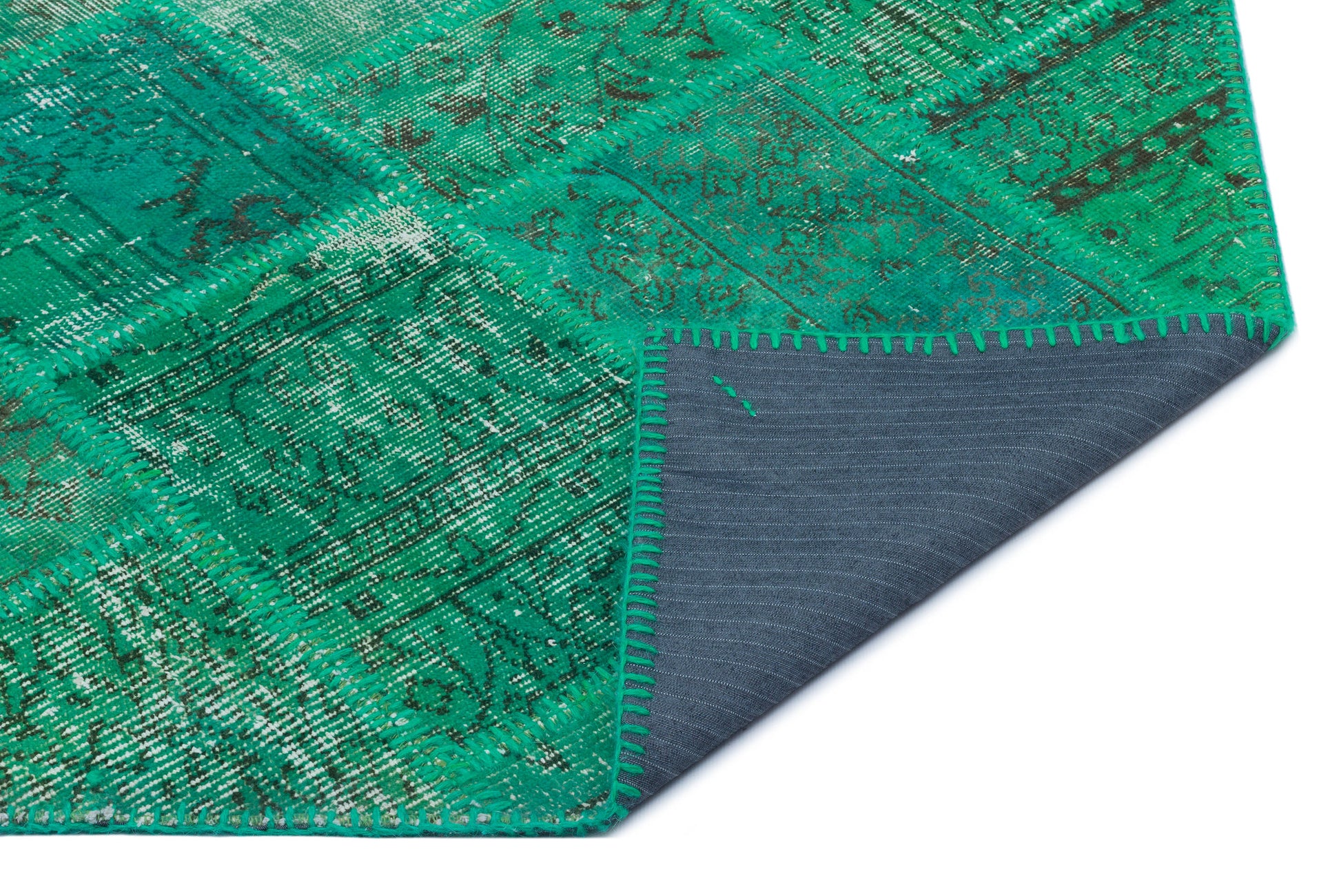 Iskece Yeşil Eskitme Yün El Dokuma Halısı 120 x 180 Apex Unique