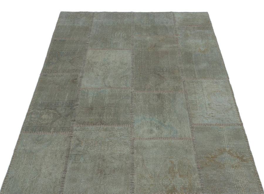 Gri Anadolu Eskitme Geometrik Yün Halı 120x180 - Özel Seri