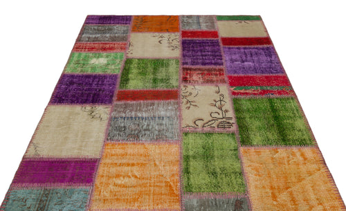 Iskece Bej Patchwork Yün El Dokuma Halısı 160 x 230 Apex Unique