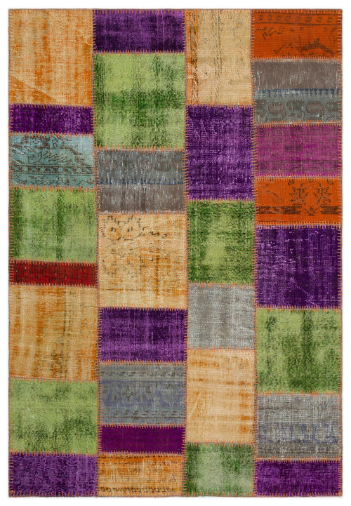 Iskece Bej Patchwork Yün El Dokuma Halısı 160 x 230 Apex Unique