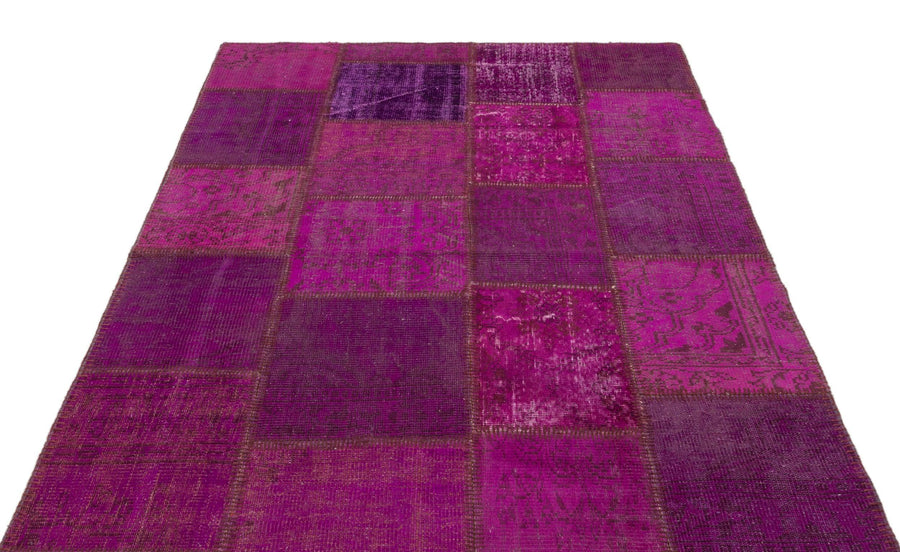 Pembe Anadolu Eskitme Geometrik Yün Halı 160x230 - Özel Seri