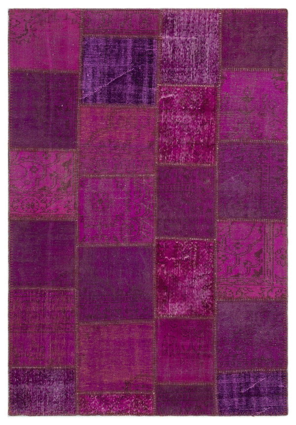Pembe Anadolu Eskitme Geometrik Yün Halı 160x230 - Özel Seri