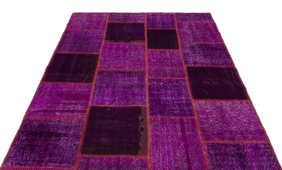Kırmızı Siyah Anadolu Eskitme Geometrik Yün Halı 160x230 - Özel Seri