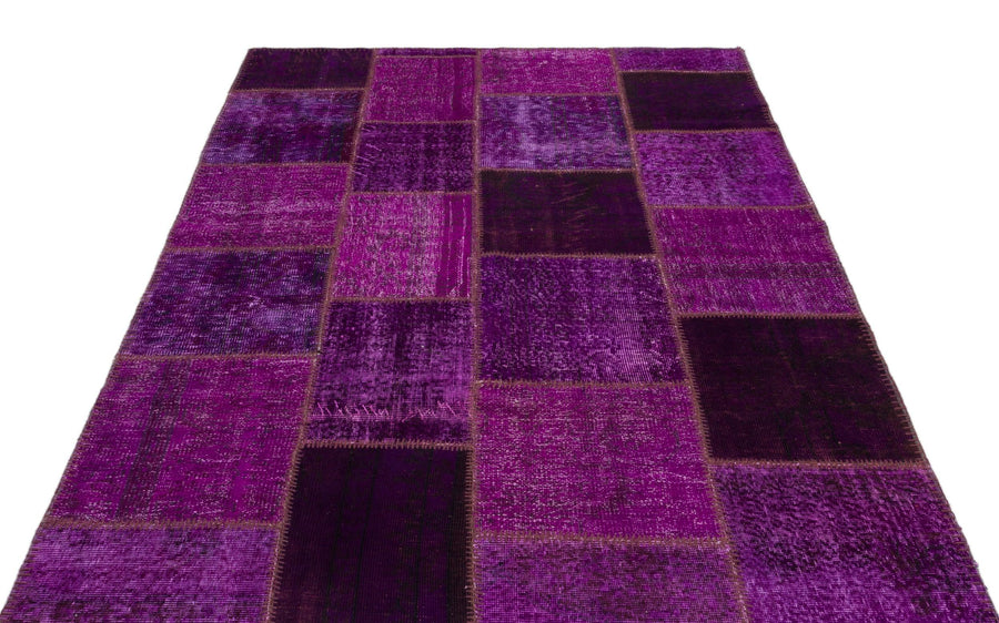 Lila Siyah Anadolu Bohem Eskitme Yün Halı 160x230 - Özel Seri