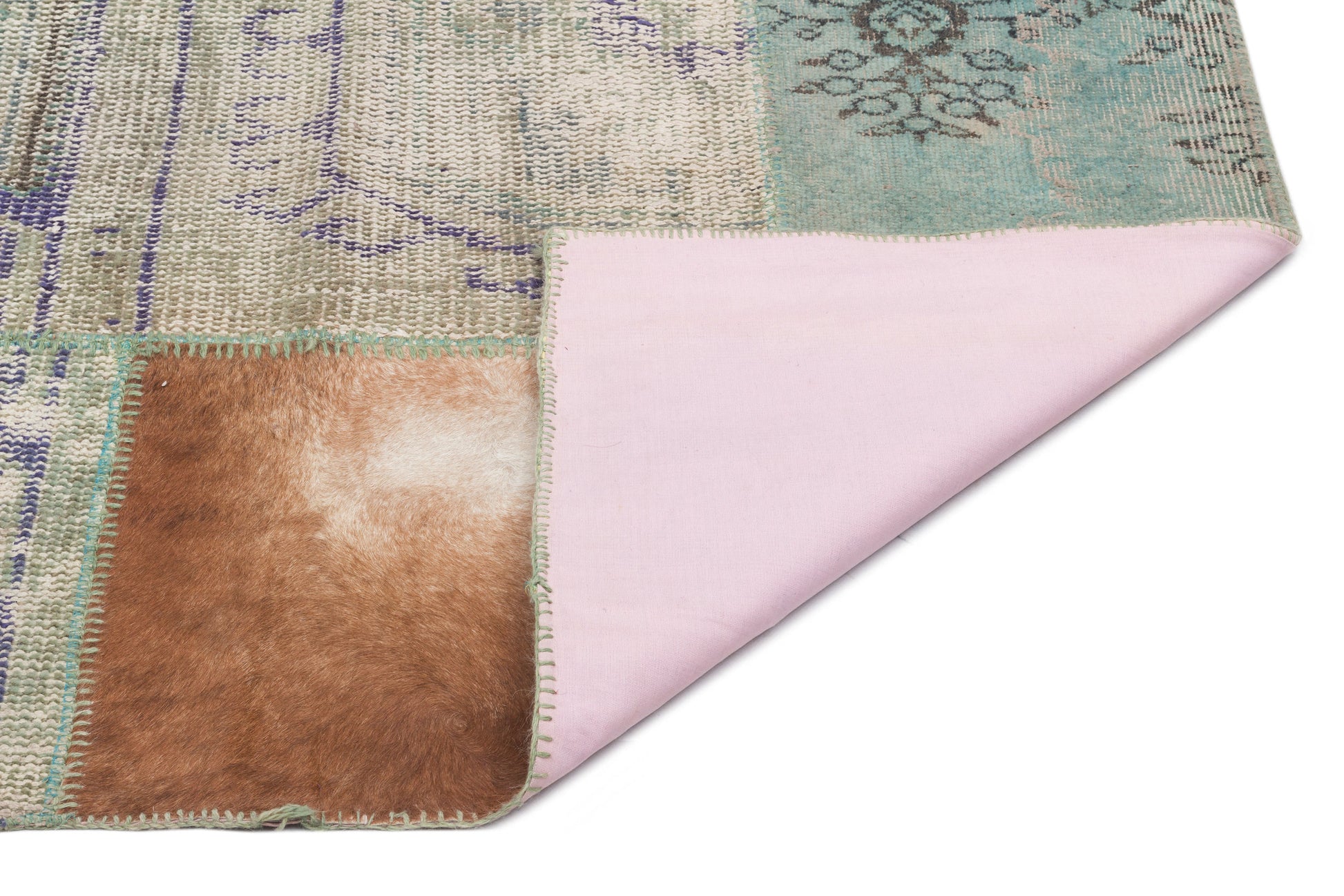 Iskece Turkuaz Eskitme Yün El Dokuma Halısı 160 x 230 Apex Unique