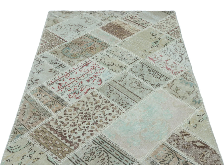 Bej Anadolu Eskitme Geometrik Yün Halı 120x180 - Özel Seri