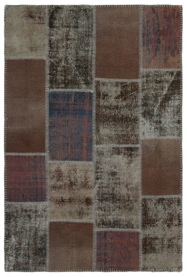 Bej Bordo Anadolu Eskitme Geometrik Yün Halı 120x180 - Özel Seri