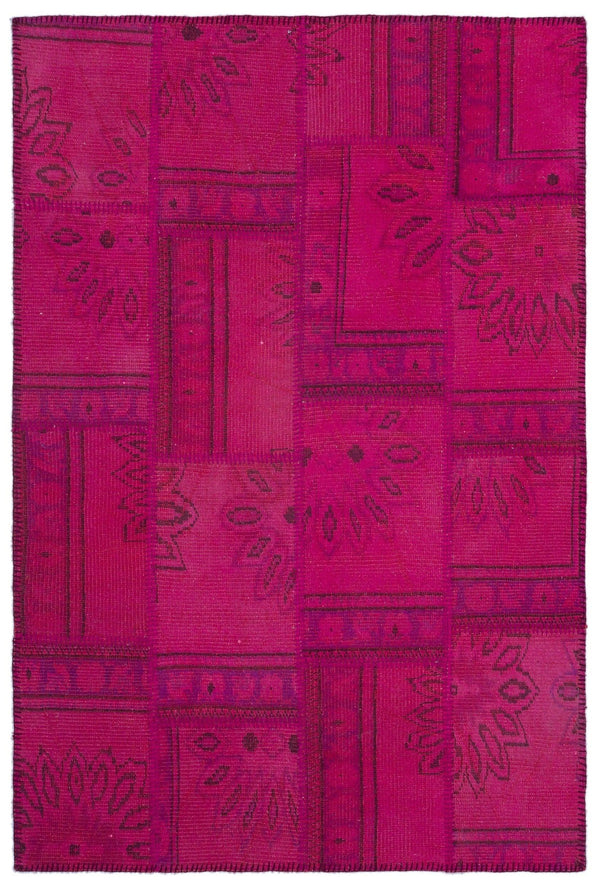 Pembe Anadolu Eskitme Geometrik Yün Halı 120x180 - Özel Seri